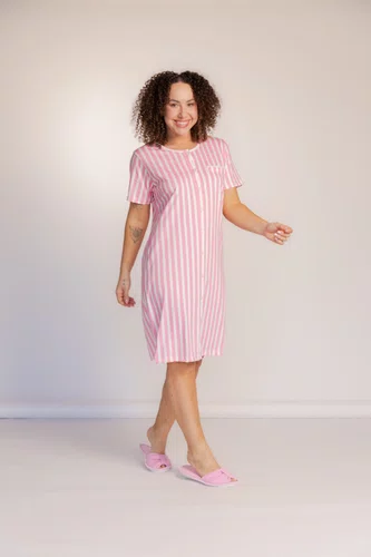 Camisola Aberta Manga Curta Estampada  Algodão