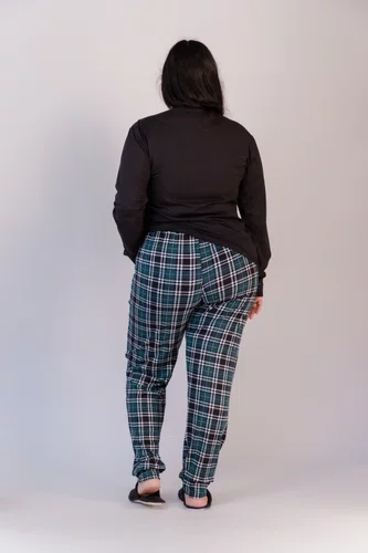 Pijama Feminino Suede Calça Xadrez G1 ao G3