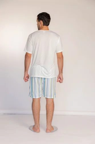 Pijama Masculino Manga Curta Tamanho P ao GG Opção família