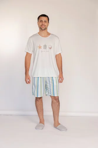 Pijama Masculino Manga Curta Sortido Tamanho P ao GG opção familia