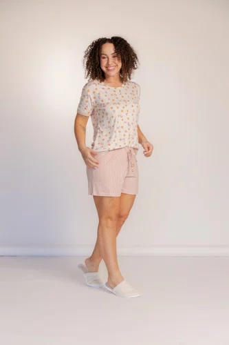 Pijama Feminino Compose manga curta