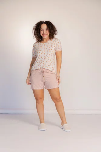 Pijama Feminino Compose manga curta