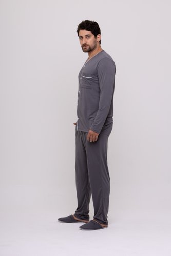 Pijama Masculino Suede com Blusa Aberta