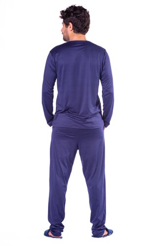 Pijama Liso Masculino Calça Bolso Suede