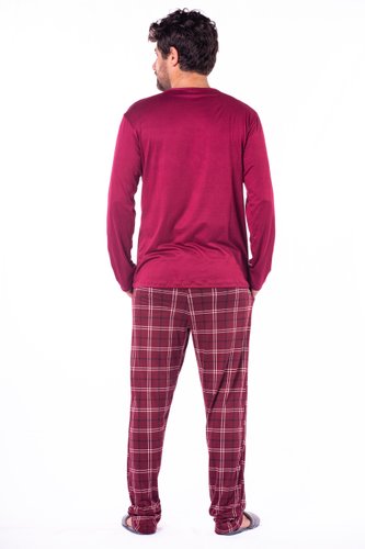 Pijama Masculino Calça Xadrez Bolso Suede Plus Size