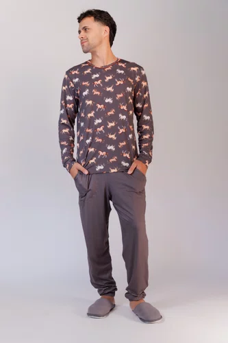 Pijama masculino Estampa cavalo P ao GG malha Dreams