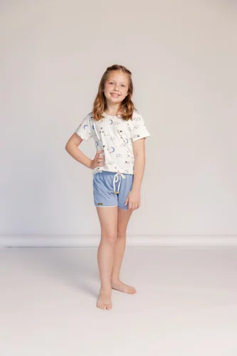 Pijama manga curta  infantil menina  Família Dog Visco Lycra
