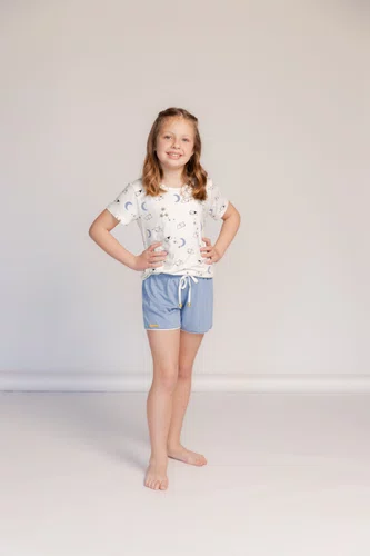 Pijama manga curta  infantil menina  Família Dog Visco Lycra