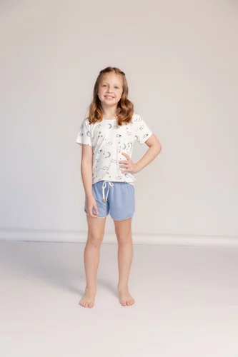 Pijama manga curta  infantil menina  Família Dog Visco Lycra