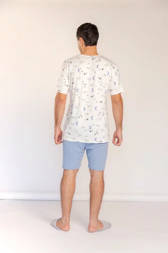 Pijama masculino manga curta  Família Dog Visco