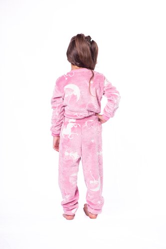 Pijama Estampa Brilha Escuro Feminino Infantil Fleece