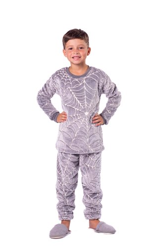 Pijama Estampa Brilha Escuro Masculino Juvenil Fleece