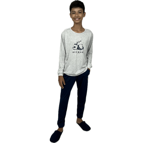 Conj Liso C Panda Calça Bolso Punhos Masc Inf Pv