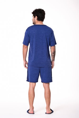 Pijama blusa manga curta e bermuda com detalhe na lateral Bio Light Masculino