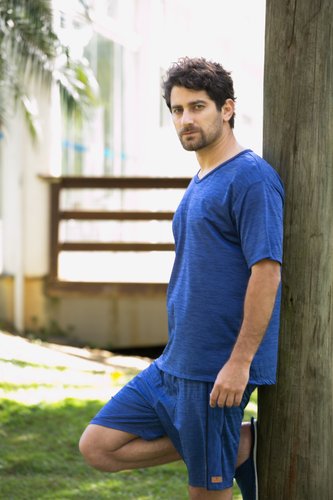 Pijama blusa manga curta e bermuda com detalhe na lateral Bio Light Masculino