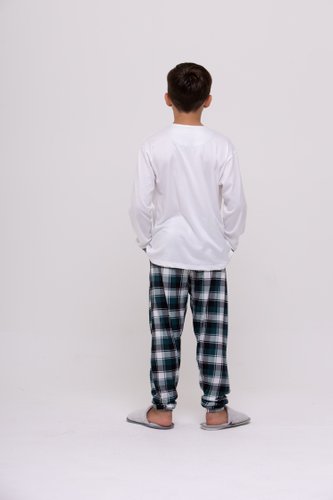 PijamaMasculino Infantil Familia Xadrez Suede tamanho 2 ao 10