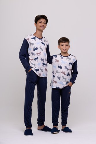 Pijama Infantil Masculino Suede tamanho do 12 ao 20