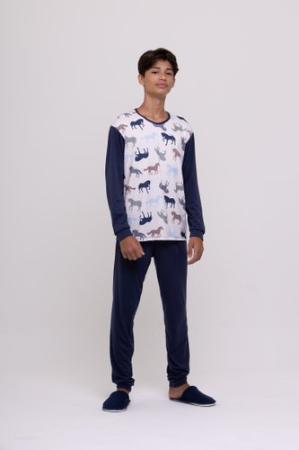 Pijama Infantil Masculino Suede tamanho do 12 ao 20