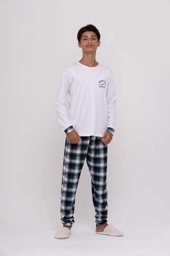 Pijama Masculino juvenil Xadrez tamanho do 12 ao 20