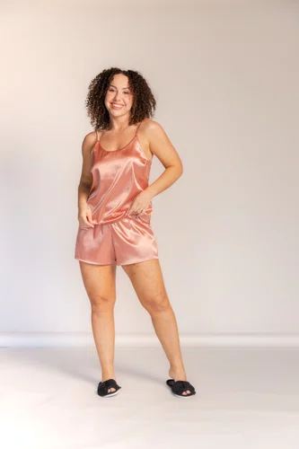 Pijama Short Doll Cetim Tamanho do P ao GG