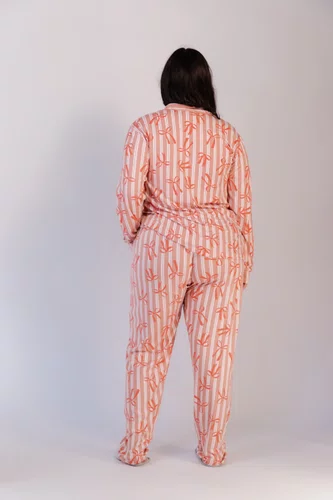 Pijama Americano Estampado Bolso Feminino Suede G1 ao G3