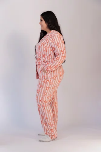 Pijama Americano Estampado Bolso Feminino Suede G1 ao G3