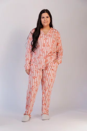 Pijama Americano Estampado Bolso Feminino Suede G1 ao G3