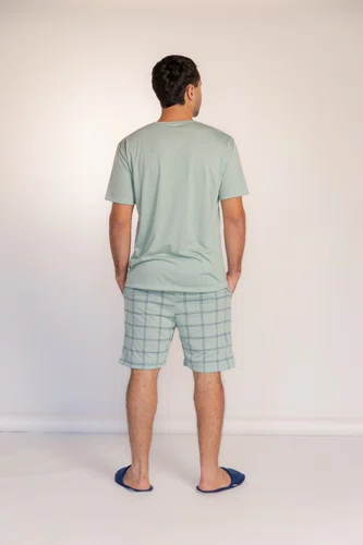 Pijama Bermuda Estampada Masculino Poliviscose