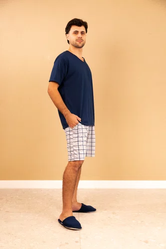 Pijama Bermuda Estampada Masculino Poliviscose P ao GG