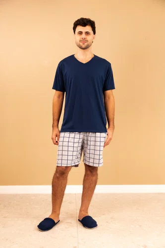 Pijama Bermuda Estampada Masculino Poliviscose P ao GG