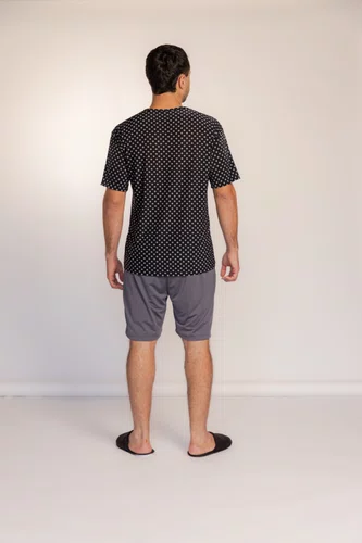 Pijama Blusa Manga Curta Masculino de Liganete