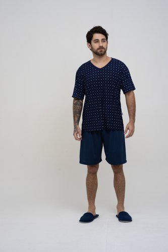 Pijama Blusa Manga Curta Masculino de Liganete XGG