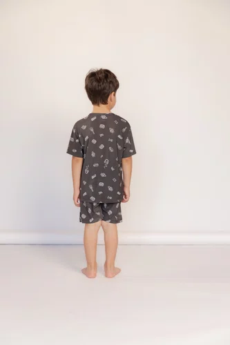 Pijama Blusa Manga Curta Masculino Liganete Infantil