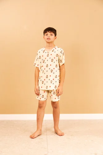 Pijama Blusa Manga Curta Masculino Liganete Infantil 2 ao 10