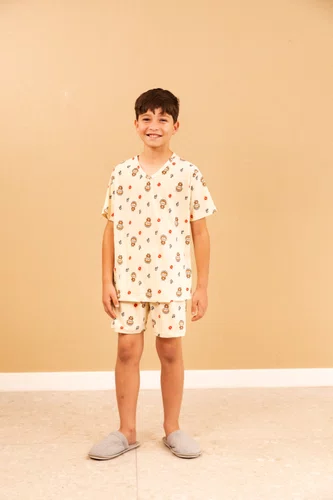 Pijama Blusa Manga Curta Masculino Liganete Juvenil 12 ao 16