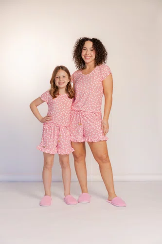 Pijama Blusa Manga Short Babado Fru Fru Liganete