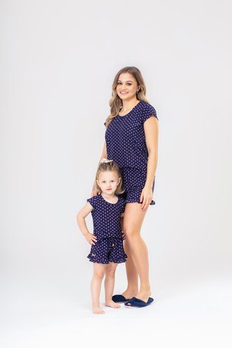 Pijama Blusa Manga Short Babado Fru Fru Liganete XGG