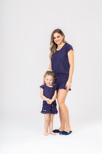 Pijama Blusa Manga Short Babado Fru Fru Liganete XGG