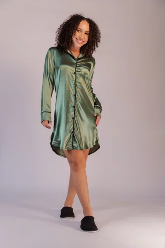 Pijama Camisão Americano Cetim Feminino Tamanho P ao GG