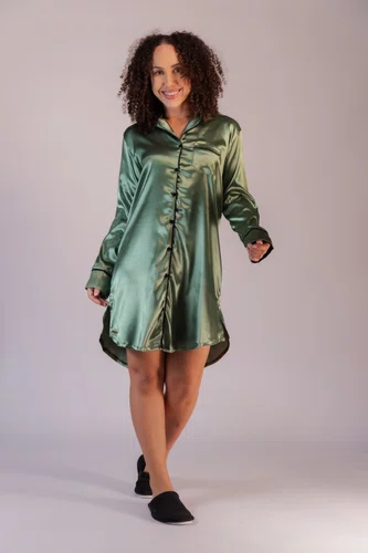 Pijama Camisão Americano Cetim Feminino Tamanho P ao GG