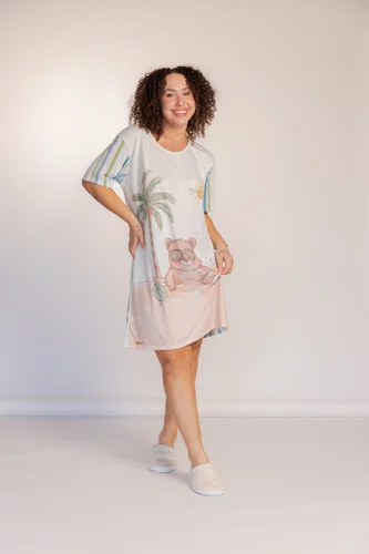 Pijama Camisola Aberta Branco Sortido Tamanho do P ao GG
