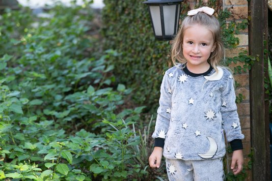 Pijama Estampa Brilha Escuro Feminino Infantil Fleece