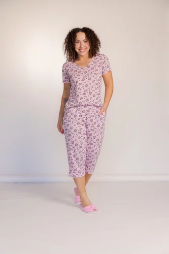 Pijama manga curta Bermuda Pescador Poliviscose Estampado do P ao GG