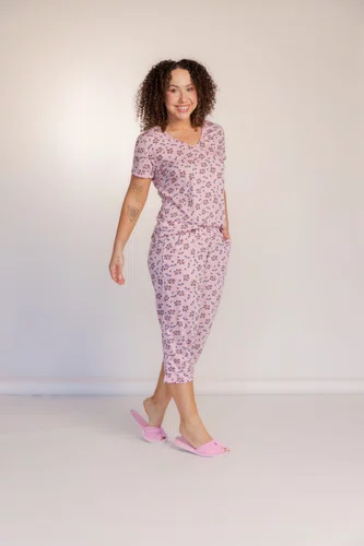 Pijama manga curta Bermuda Pescador Poliviscose Estampado do P ao GG