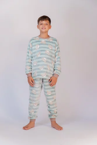 Pijama Estampado com Punho Unissex Juvenil Fleece do 12 ao 16