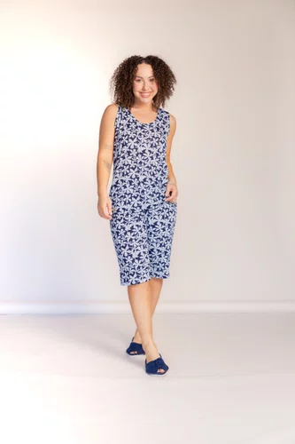 Pijama Estampado Regatão e Bermua Pescador Liganete XGG