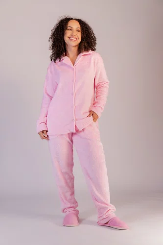 Pijama Feminino aberto Fleece DO P ao GG