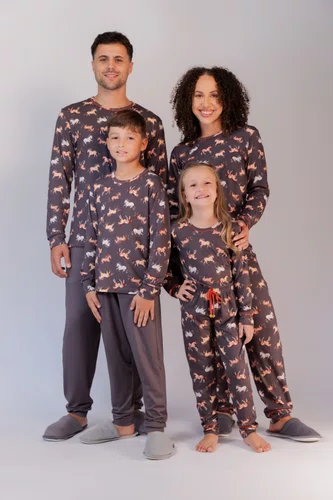 Pijama Feminino estampa de cavalo malha Dreams P ao GG