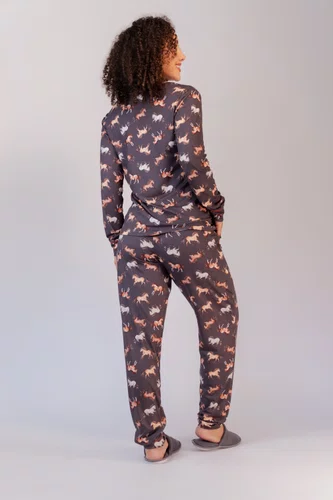 Pijama Feminino estampa de cavalo malha Dreams P ao GG