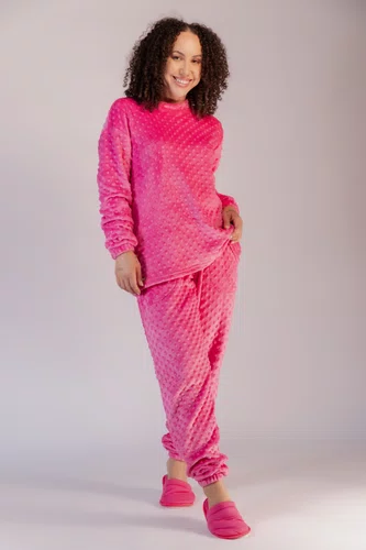 Pijama Feminino Fleece auto relevo do P ao GG